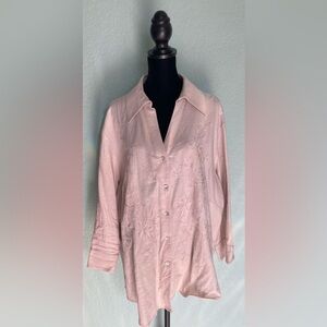 Coldwater Creek Light Pink Linen Blend Top
